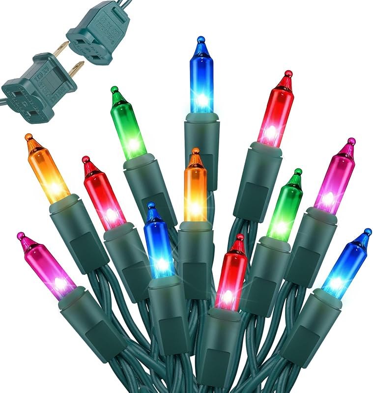 Multi-Colored Christmas Lights, 20FT 100Ct Incandescent Mini String Lights — mini m85 christmas lights for mini m85