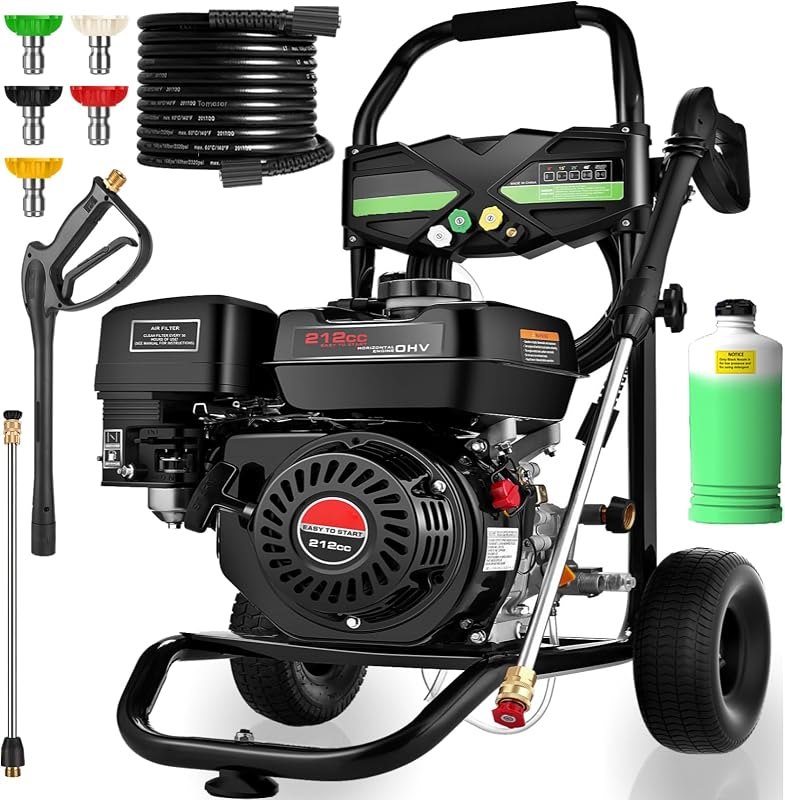 Commercial 4200PSI 4GPM 212CC Gas Pressure Washer, 7HP Heavy-Duty 4Stroke 3600RPM Professional Gas Power Washer with