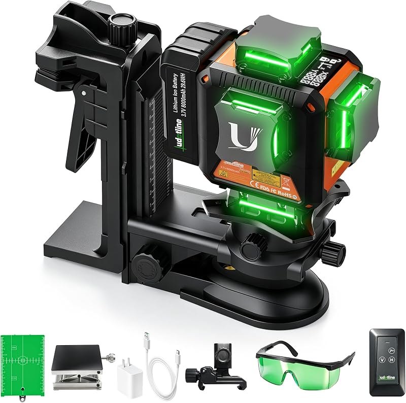 4D 360 Laser Level, 16-Line Green Self Leveling Laser — real laser level for real laser level