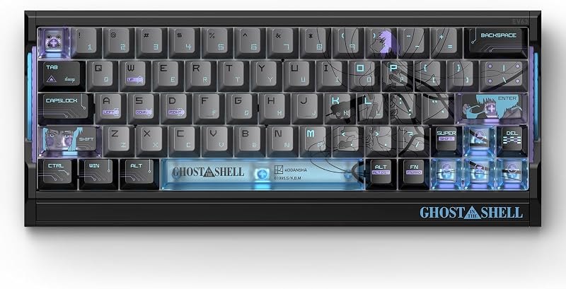 IQUNIX EV63 Ghost in the Shell Gaming Keyboard, Cyber Blue — WASD only keyboard for wasd only keyboard