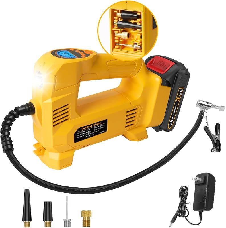 Tire Inflator Air Compressor Kit 150PSI Compatible with Dewalt 20V Battery — shop air compressor for shop air compressor