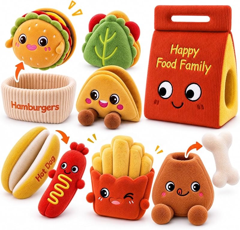 Baby Sorting & Matching Play Set, Montessori Plush Food Toys for 1 Year Old — best Outdoor Sensory Play Set for