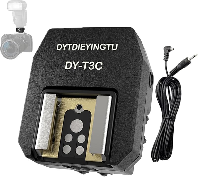 Hot Shoe Multi-Function Adapter for Canon Cameras with 3 PC Sync Ports, Multi-Flash Trigger for Studio Strobe &
