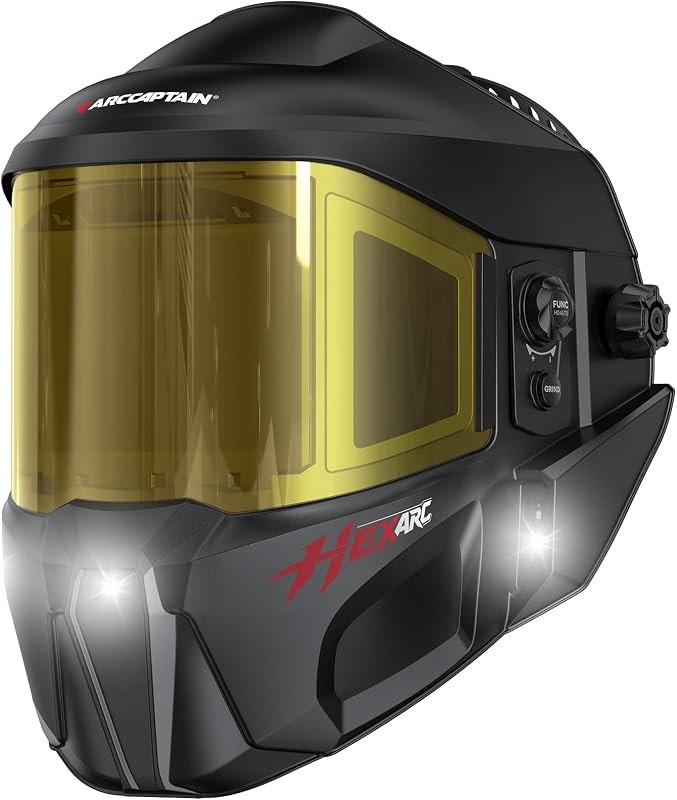 ARCCAPTAIN Intelligent Auto-Darkening Welding Helmet with Light, 180° View — Welding Helmets for welding helmets