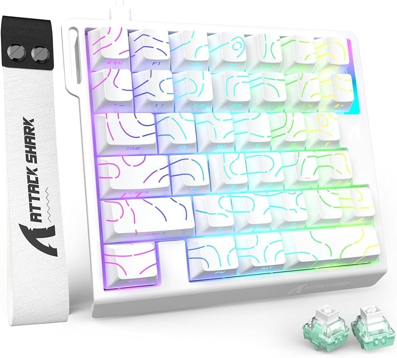 MAMBASNAKE Attack Shark M36 HE One-Handed Wired Hall Effect Keyboard, 8K Polling & 0.125ms, Adjustable Trigger