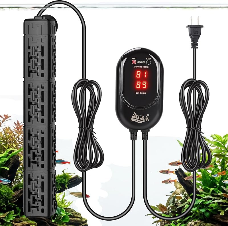 AQQA Aquarium Heater 300W, Submersible Fish Tank Heater for 40-70 Gallon — aquarium heater adjustable for aquarium