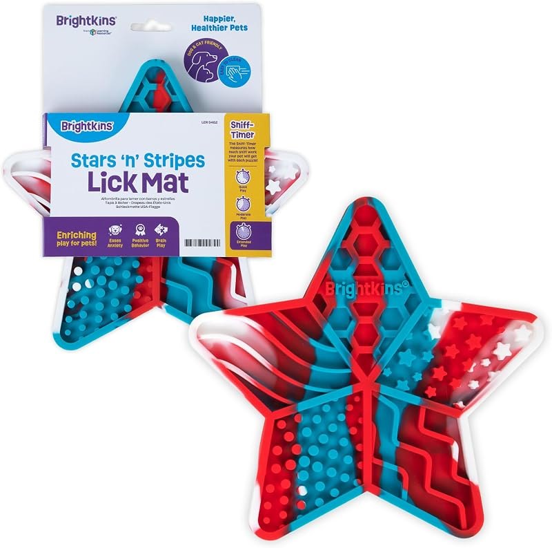 Brightkins Stars 'n' Stripes Lick Mat — pets lick mat for slow feeder dog bowl