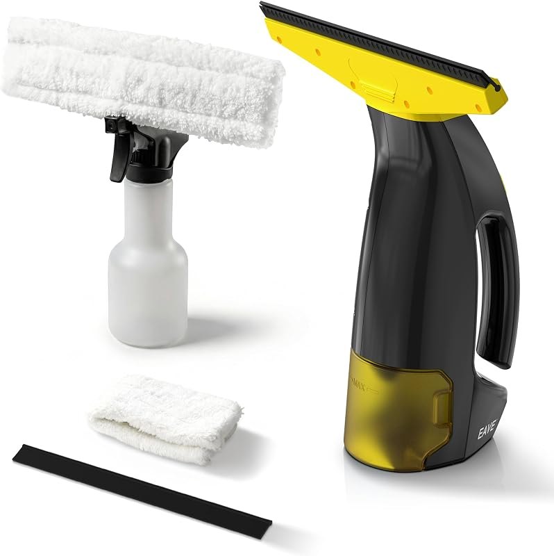 Window Vacuum Squeegee Cordless, Electric Window Cleaner Kit with 11" Squeegee Blades, 2000Pa Vacuum Squeegee with