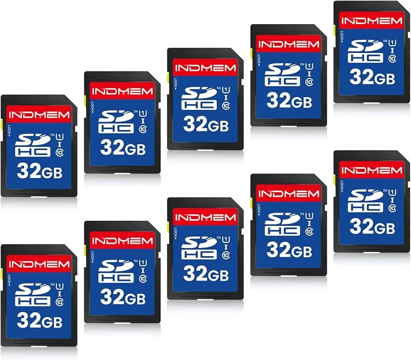 SD Card 32GB, 10-Pack UHS-I Class 10 MLC Flash Memory Cards, High Speed Full HD Video Recording Secure Digital Cards