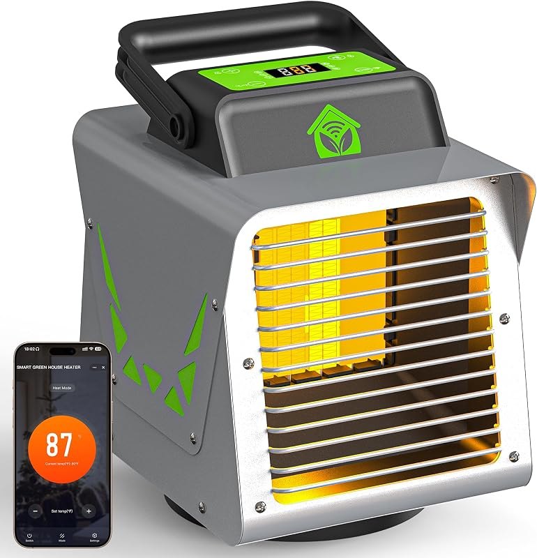 lesotc Smart Greenhouse Heater for Plants Vegetable, 1500W WiFi Thermostat — greenhouse gutter heater for greenhouse