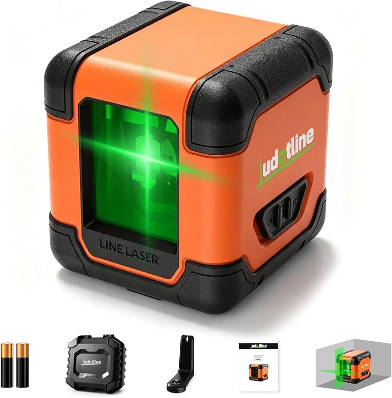 Pocket Green Laser Level, Class 2 (<1mW), 100Ft Self-Leveling Cross Line Laser Tool with Magnetic Bracket, Hard