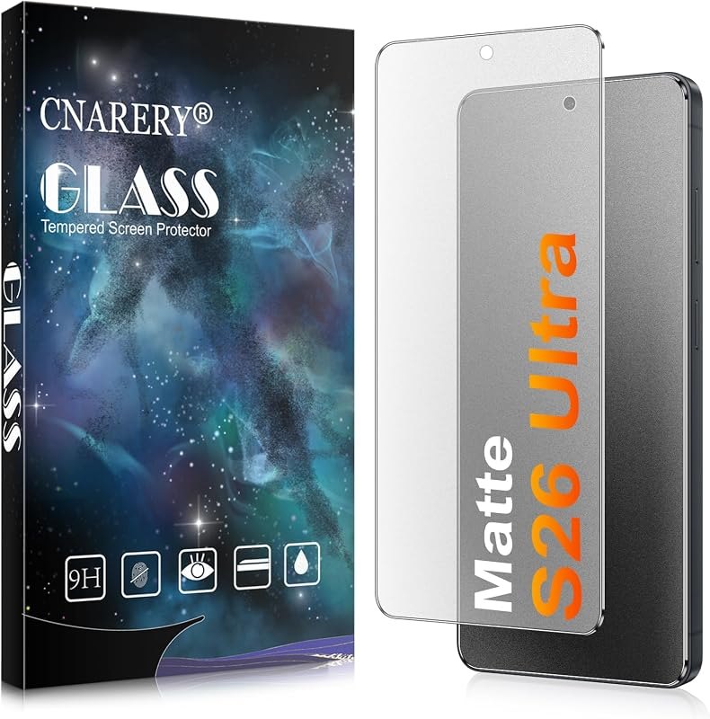 [2 Pack Matte Screen Protector for Samsung Galaxy S26 Ultra, Anti-Glare Anti-Reflection and Anti-Fingerprint, 9H