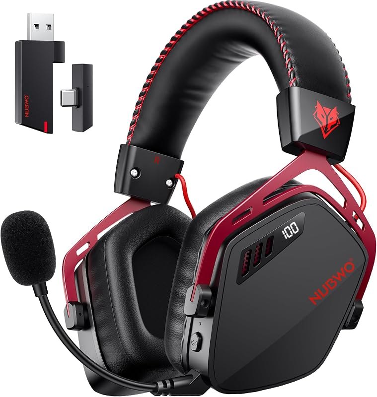 NUBWO HG08 Wireless PC Gaming Headset -7.1 Spatial Surround Sound
