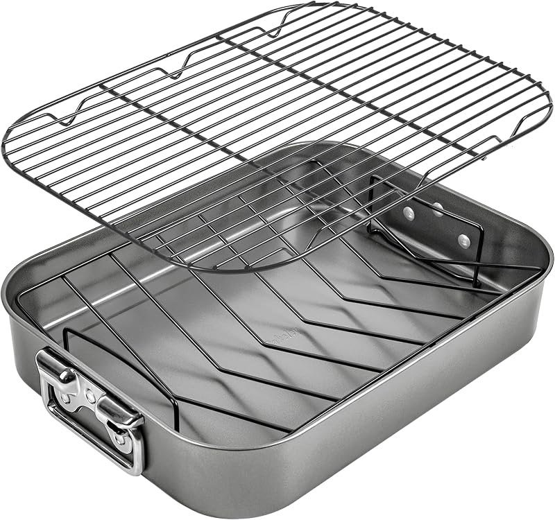 16 Inch Roasting Pan With 2 Rack Nonstick Carbon Steel for Turkey — best turkey roasting pan for turkey roasting pan