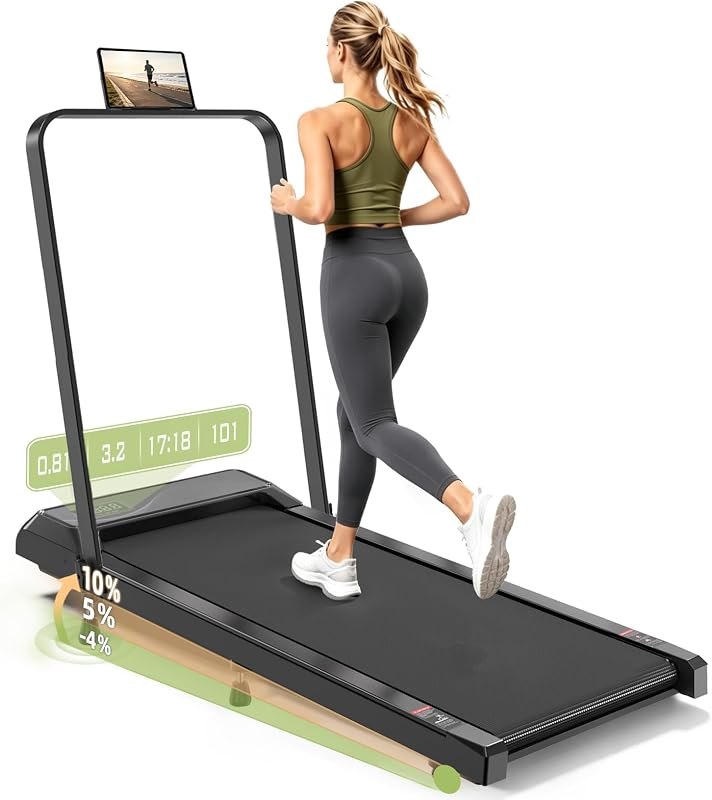 Walking Pad Treadmill 10% Incline, Foldable Handle, Under Desk Treadmill — walking motorized treadmill for walking