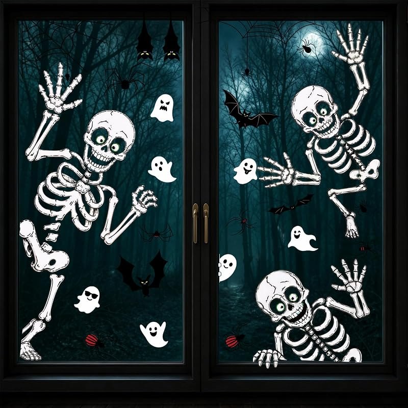 Halloween Window Clings Decor Halloween Decorations Skeleton Ghost Stickers