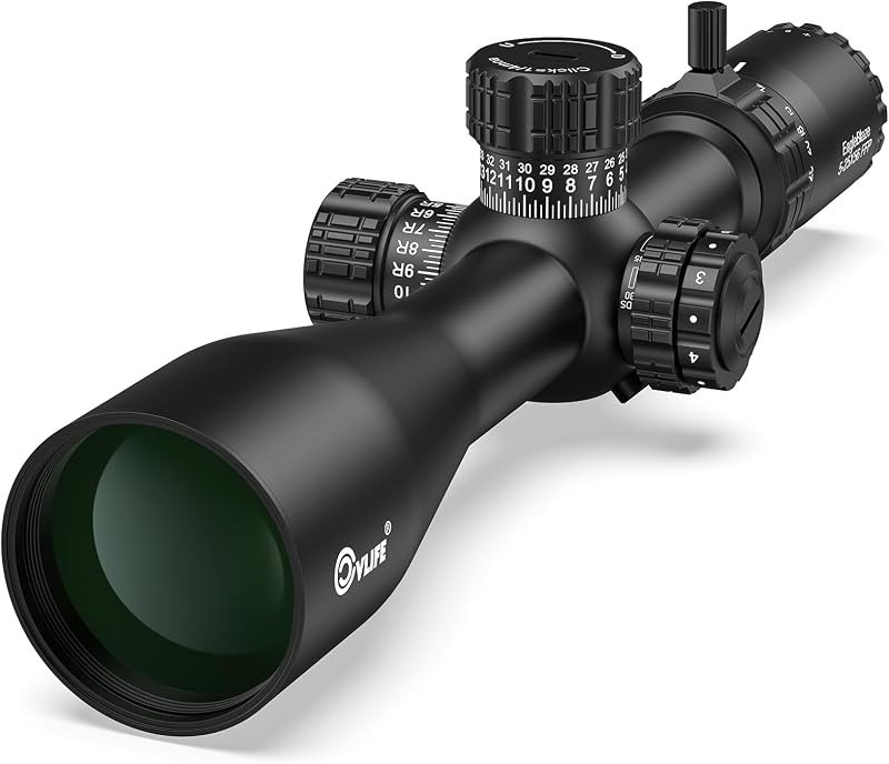 CVLIFE EagleBlaze 5-25x56 FFP Rifle Scope - ED Glass, Zero Stop, Illuminated Reticle, Side Parallax Adjustment - Long