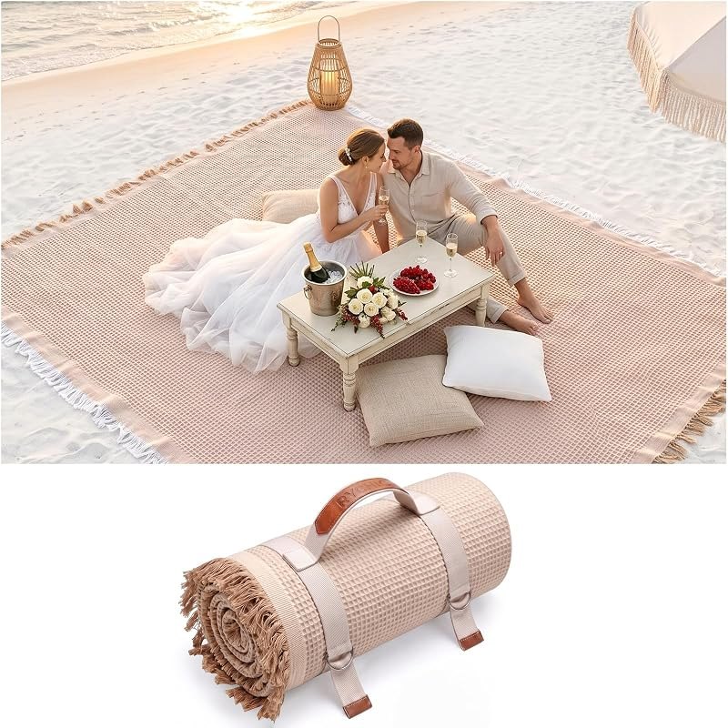 RYCHIC Extra Large Boho Beach Mat Picnic Outdoor Blanket Woven Giant Towel Camping Gear Cruise Essential 2026 Summer