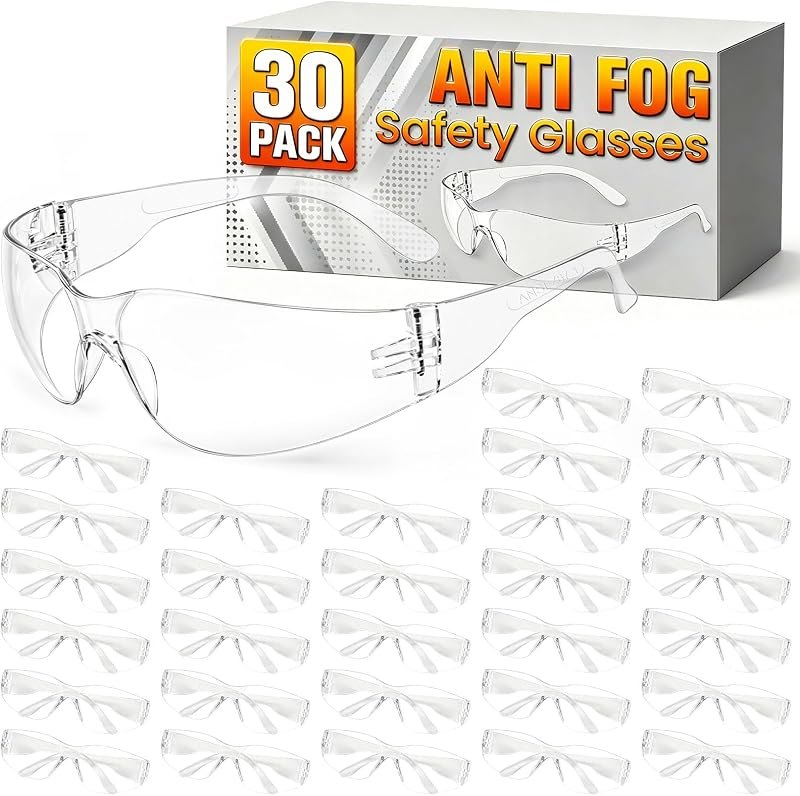 30 Pack Anti-Fog Safety Glasses for Men & Women, Scratch & Impact Resistant — best welding safety glasses for welding