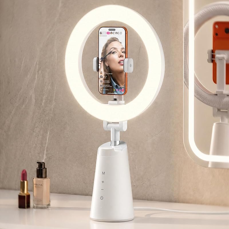 Ring Light for Makeup, 11" Desk Ring Light with Stand and Phone Holder, CRI 98+ True Color LED Makeup Light, Dimmable