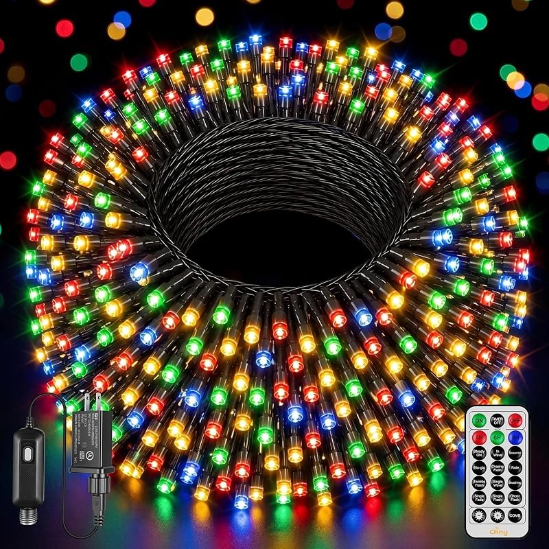 Ollny Christmas Lights 328FT 1000LED, 13Modes Plug in Christmas Tree Lights — floodlight christmas lights for