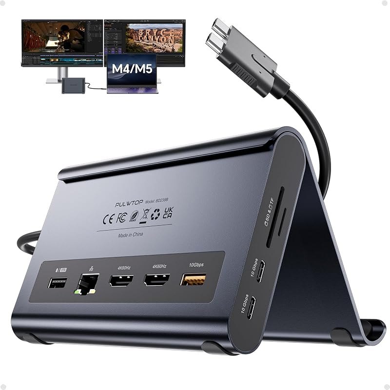 MacBook Docking Station Dual Monitor 4K@60Hz, PD100W, Audio for Home Office — MacBook Pro 14 dock for macbook pro dock