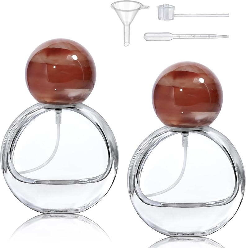 2 Pack 25ml Glass Spray Bottle Perfume Atomizer,Refillable Perfume Spray Bottles, Empty Portable Perfume Mist Spray