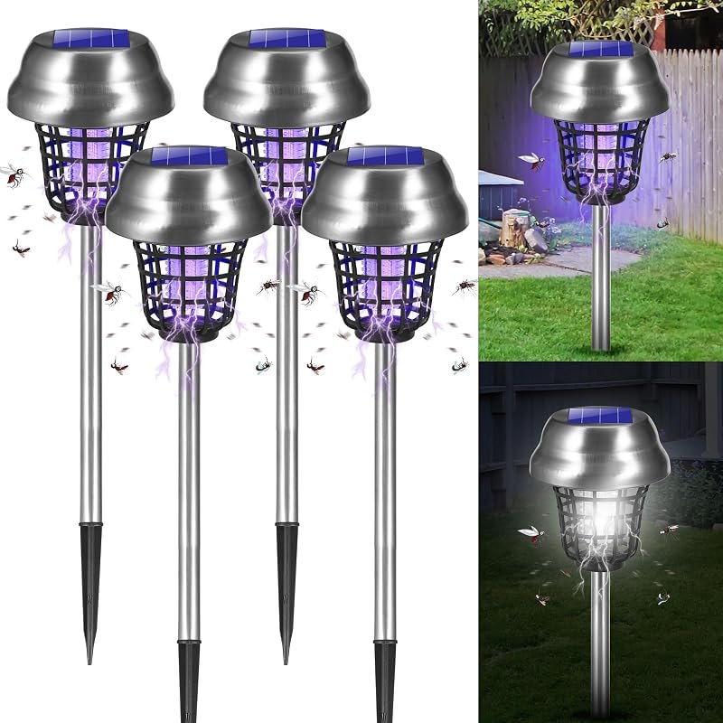 Solar Powered Wireless Bug Zapper Outdoor, Mosquito Killer Waterproof, Mosquito Repellent Outdoor for Patio RV Yard