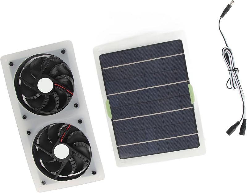100W Solar Panel Dual Exhaust Fan Kit for Greenhouse RV Shed — greenhouse heat cable for greenhouse heat cable