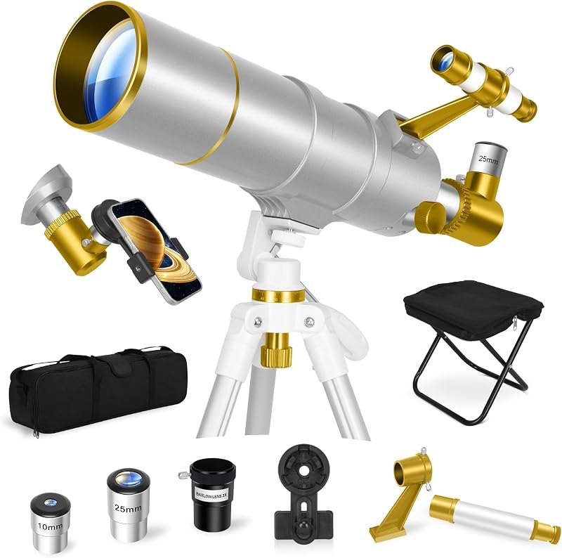 UncleHu 90mm Aperture 600mm Telescope for Adults Astronomy &Kids with Stool — best Aurora Viewing Telescope for aurora