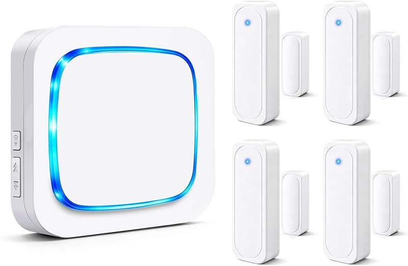 4 in 1 Door Chime When Door Opens Wireless Alarm LED for Home — safety door alarm for safety door alarm
