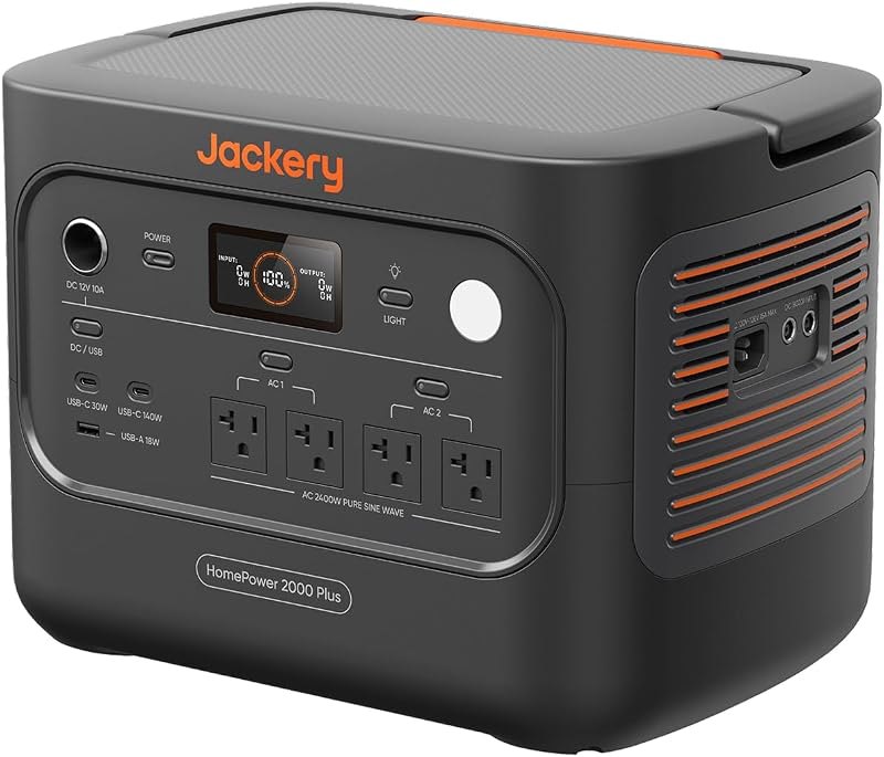 Jackery HomePower 2000 Plus v2 Power Station, 2048Wh, 2400W AC Output — Portable Battery Backup Power for portable
