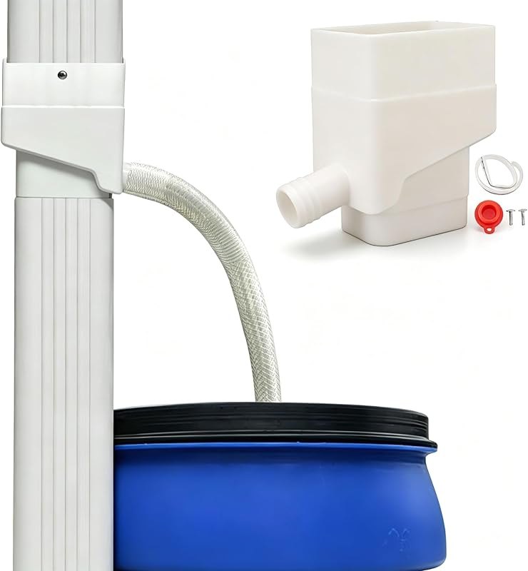 Rainwater Collection System, Gutter Downspout Diverter Rain Diverter Kit Rainwater Downspout Collection for Outdoor
