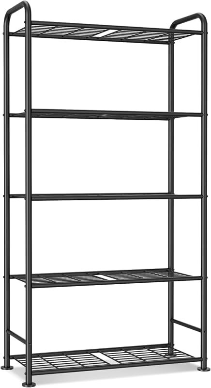 VTRIN Storage Shelves, 5 Tier Garage Shelving with Leveling Feet, Sturdy Metal Shelf Organizer Standing Heavy Duty