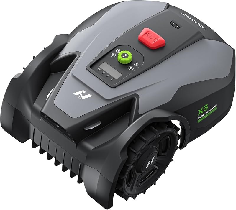 NovorikX X3 Robot Lawn Mower with RTK+Dual AI Vision,Wire-Free 1/4 Acre Robotic Lawnmower,Zero-Edge Cutting,APP