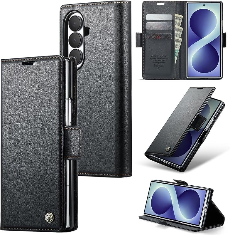 Wallet Case for Samsung Galaxy Z Fold 8 Ultra, Black — Z Fold 8 Ultra folio case for fold ultra folio case