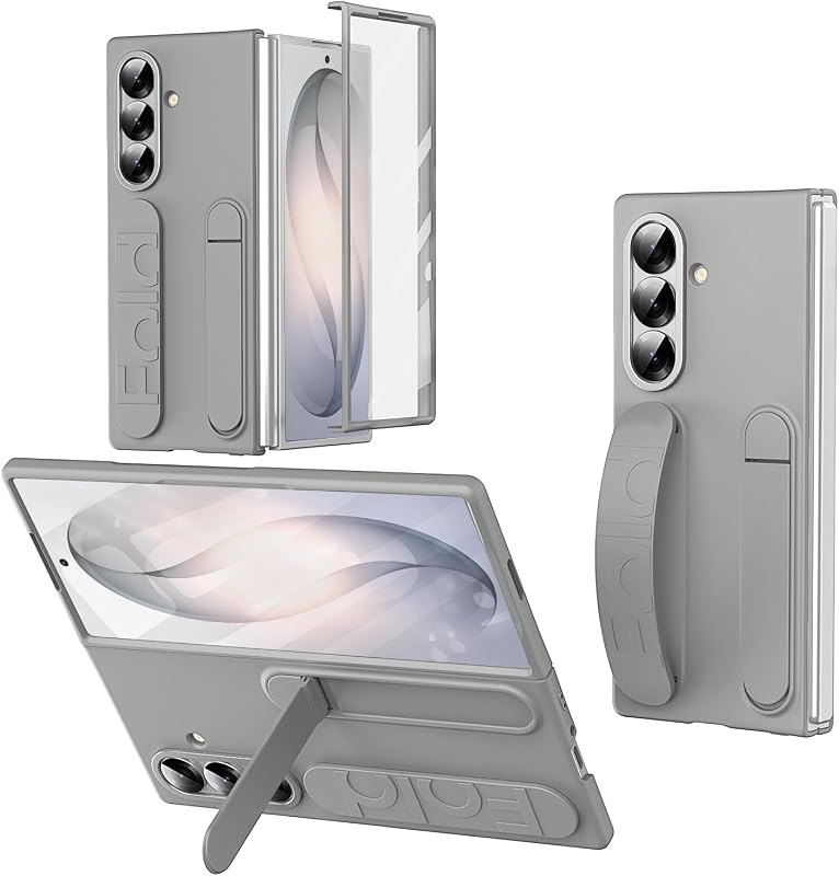 for Samsung Galaxy Z Fold 8 Ultra Protect Case with Wristband Stand, Built-in Screen & Lens Protection Shockproof Full