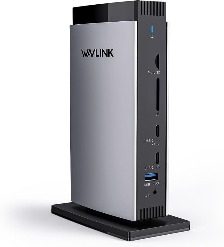 WAVLINK Displaylink Docking Station 3 Monitors with for MacBook M1/-M5 Windows, Displaylink Dock with 3X HDMI or 2X
