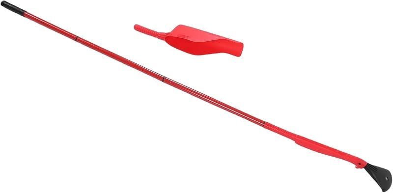 Gutter Kit with 162cm Extension Pole Lightweight Leaf Scoop Rake for Roof Rain Downspout Debris Removal Aluminum PP