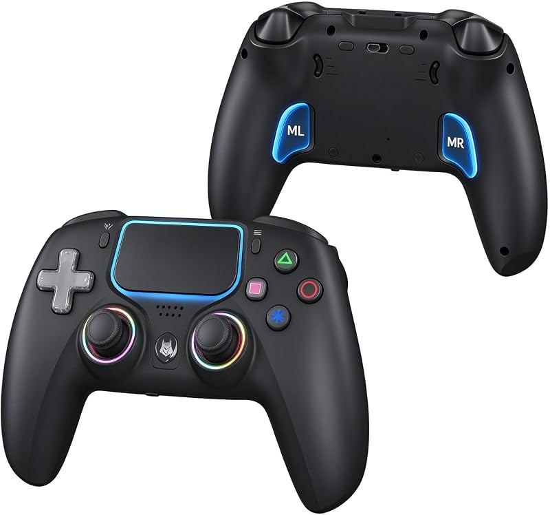 NBCP Wireless Controller for PS5, Compatible with PS5 Pro/Slim/PC, Dual Vibration, Macro/Turbo Function, 3.5mm Audio