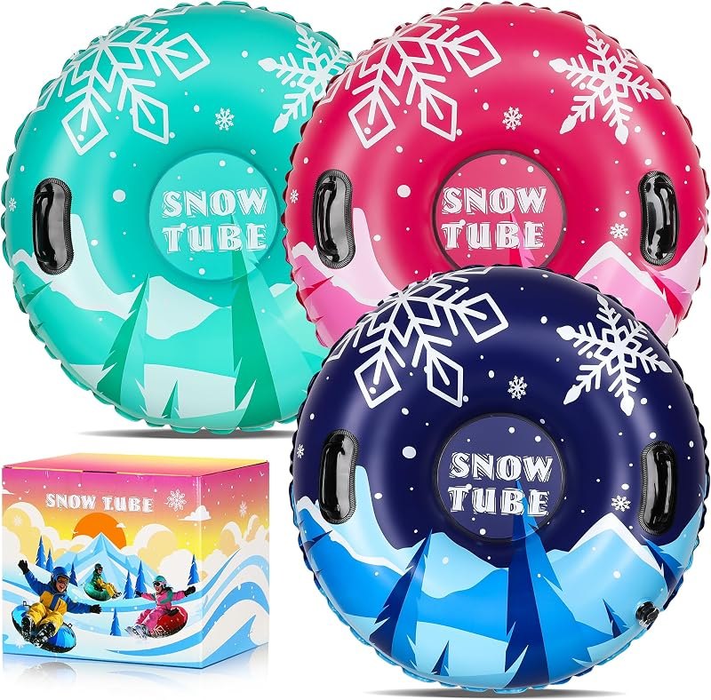 36 Inch Cold-Resistant Inflatable PVC Snow Tubes for Adults & Kids