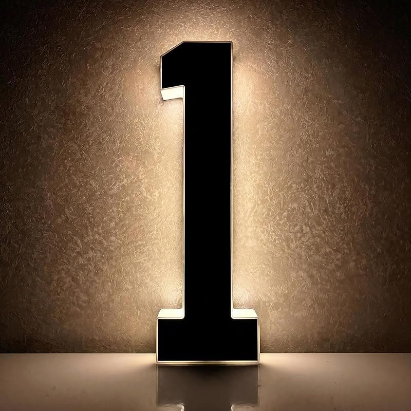 Solar Lighted House Numbers for Outside,Light Up Address Numbers Signs for House, LED Illuminated Exterior Modern