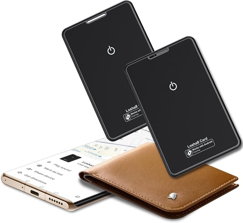 2 Pack Wallet Tracker Card for Android Bluetooth Tracker Work with Google Find Hub(Android Only), IP68 Waterproof