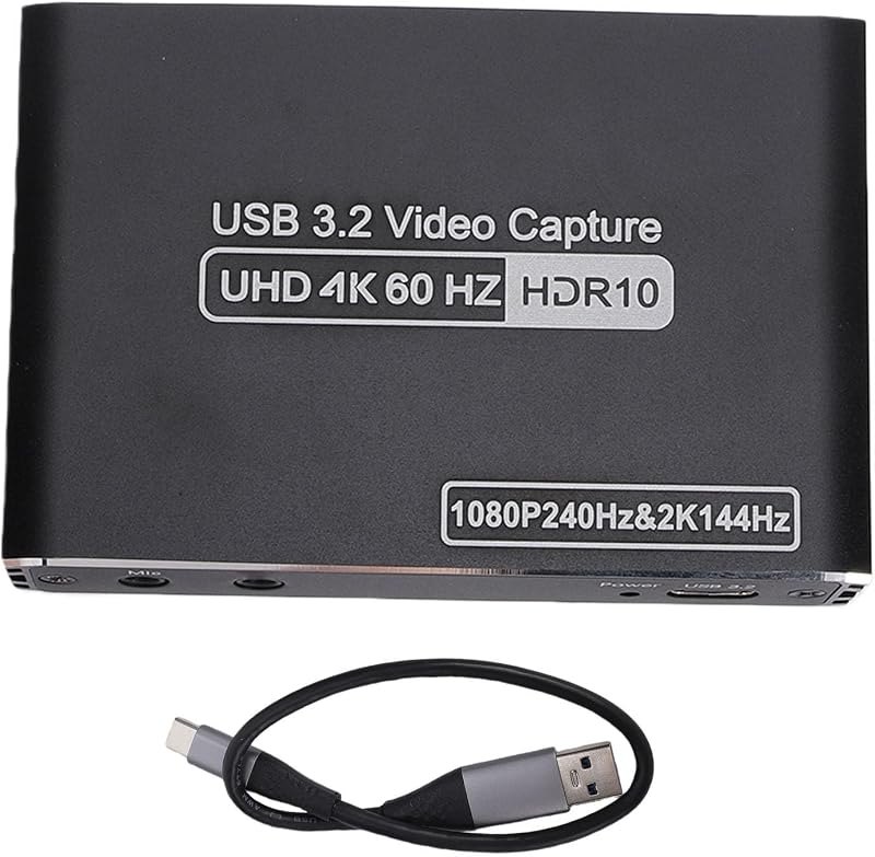Fabater Video Capture Card, 4K 60Hz HDMI Capture Card for Streaming & Gaming, HDMI Loop Out, Low Latency Recording for