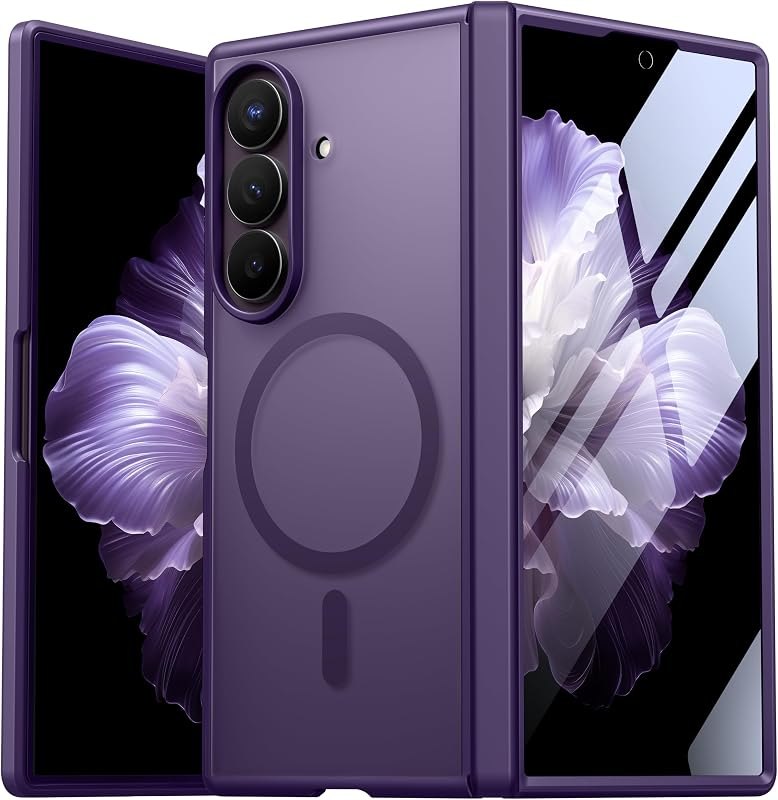 MOBOSI Magnetic for Z Fold 8 Ultra Case with Screen Protector, Purple — z fold 8 ultra skin for fold ultra skin