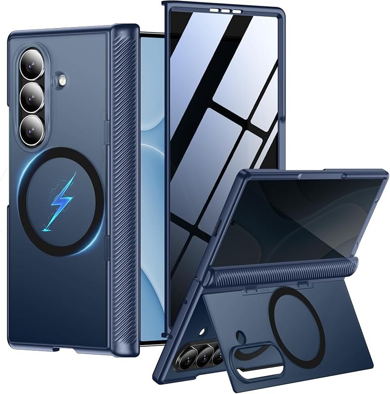 for Samsung Galaxy Z Fold 8 Ultra Case with Privacy Screen Protector, [Compatible with Magsafe], [Built-in Kickstand &