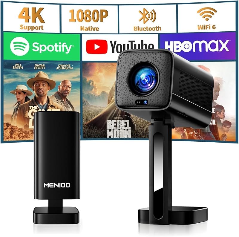 Mini Projector 1920*1280P HD Smart Projector with Wifi and BT Built-in App — wuxing mini projector for wuxing mini