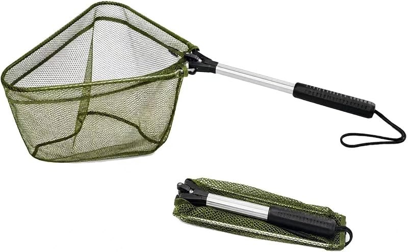 BasicGear Foldable Triangle Fishing Landing Net, 20"/30"/40" Total Length