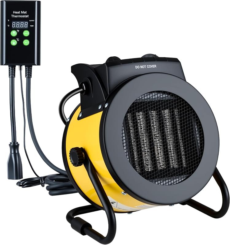 Greenhouse Heater with Thermostat, 1500W Electric Grow Tent Heater — greenhouse gutter heater for greenhouse gutter