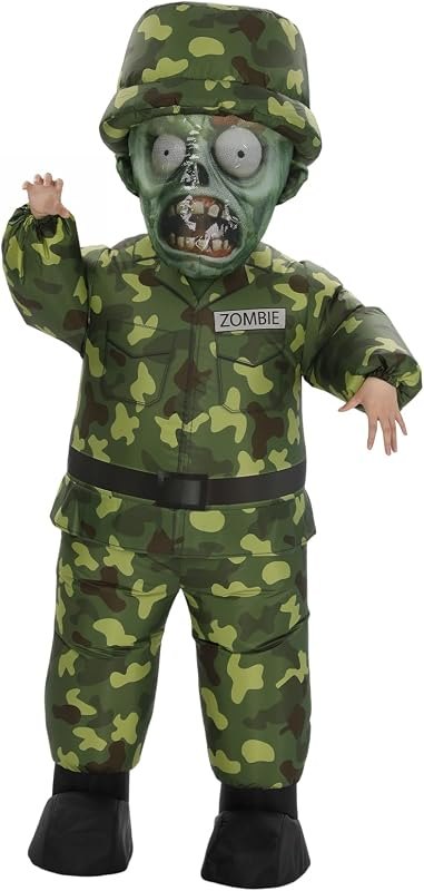 Inflatable Zombie Soldier Costume for Adult, Halloween Blow Up — best ai bubble halloween costume for bubble halloween
